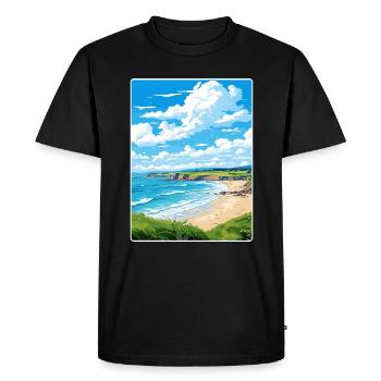 Maenporth Cornouailles Angleterre Affiche de voyage souvenir - T-shirt Premium bio Homme - noir - Devant - Nico (187cm)