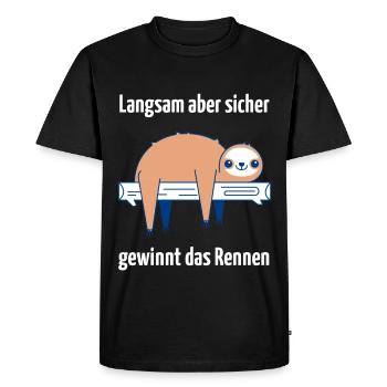 Humeur détendue de paresseux - T-shirt Premium bio Homme - noir - Devant - Nico (187cm)