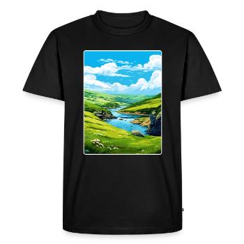 Boscastle Cornouailles Angleterre Affiche de voyage souvenir - T-shirt Premium bio Homme - noir - Devant - Nico (187cm)