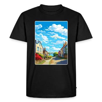 Charlestown, Cornouailles, Angleterre, Affiche de voyage - T-shirt Premium bio Homme - noir - Devant - Nico (187cm)
