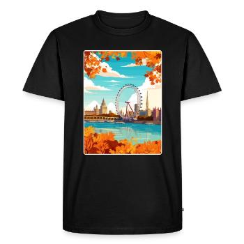 Londres Angleterre Voyage Affiche Souvenir Peinture WPA - T-shirt Premium bio Homme - noir - Devant - Nico (187cm)