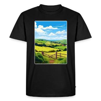 Vallée de Kendijack, Cornouailles, Angleterre, Affiche de voyage - T-shirt Premium bio Homme - noir - Devant - Nico (187cm)
