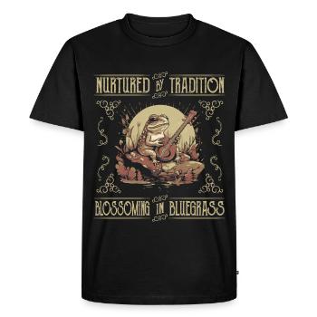 Nourrie par la tradition qui s’épanouit dans le bluegrass - T-shirt Premium bio Homme - noir - Devant - Nico (187cm)