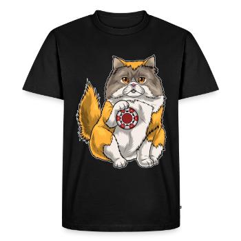 Persian Cat Poker Jetons de poker - T-shirt Premium bio Homme - noir - Devant - Nico (187cm)