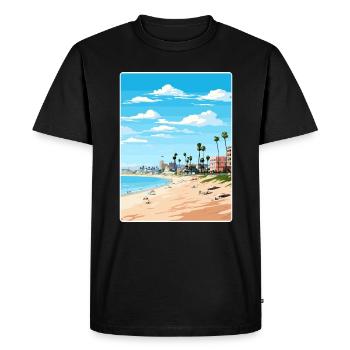 Manhattan Beach Californie Affiche de voyage souvenir - T-shirt Premium bio Homme - noir - Devant - Nico (187cm)