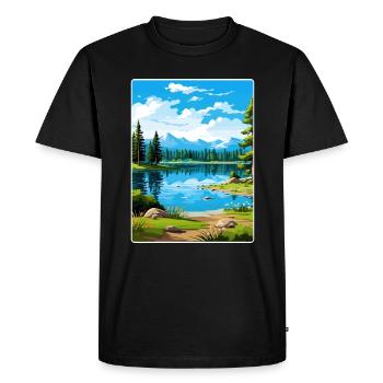 Big Bear Lake California Travel Poster Souvenir - Men's Premium Organic T-Shirt - black - Front - Nico (187cm)