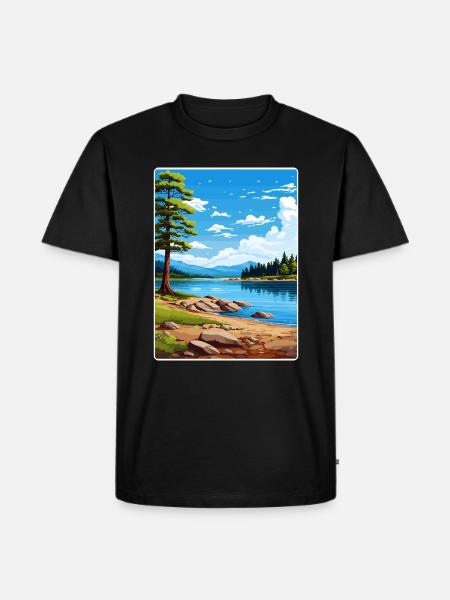 Big Bear Lake California Travel Poster Souvenir - Men's Premium Organic T-Shirt - black