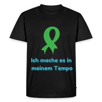 Je le fais à mon rythme - T-shirt Premium bio Homme - noir - Devant - Nico (187cm)