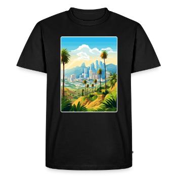 Los Angeles Californie Voyage Poster Souvenir WPA - T-shirt Premium bio Homme - noir - Devant - Nico (187cm)