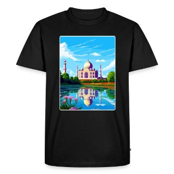 Taj Mahal Agro India Affiche de voyage Souvenir WPA - T-shirt Premium bio Homme - noir - Devant - Nico (187cm)