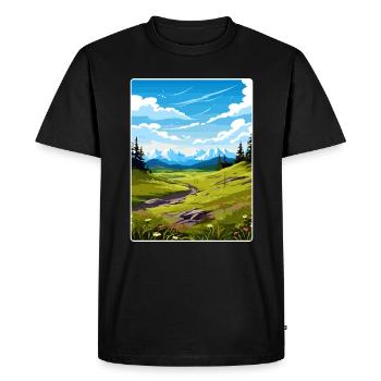 Denali National Park Alaska Travel Poster Souvenir - Men's Premium Organic T-Shirt - black - Front - Nico (187cm)