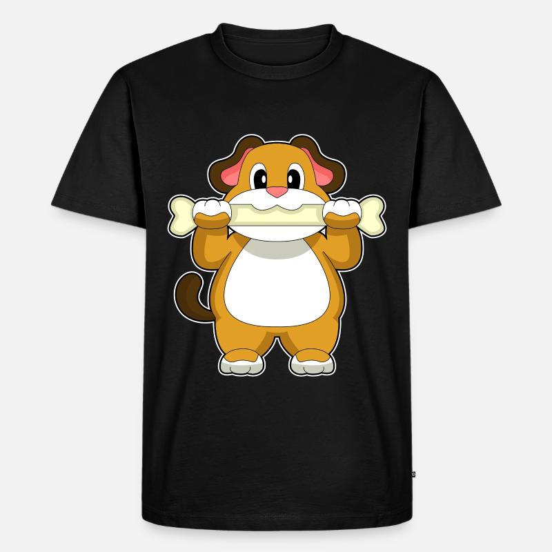 Hund Knochen - Männer Premium Bio T-Shirt - Schwarz
