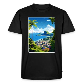 Rio de Janeiro Brésil Affiche de voyage Souvenir WPA - T-shirt Premium bio Homme - noir - Devant - Nico (187cm)