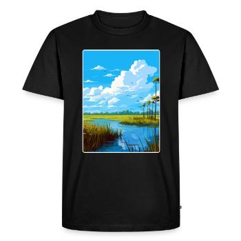 Everglades National Park Travel Poster Souvenir - Men's Premium Organic T-Shirt - black - Front - Nico (187cm)