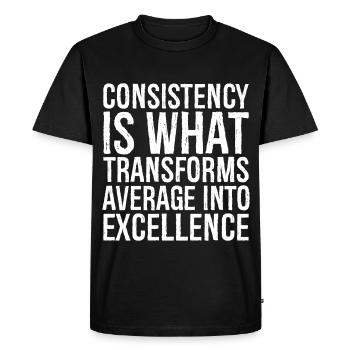 consistency is what transforms average excellence - Men's Premium Organic T-Shirt - black - Front - Nico (187cm)