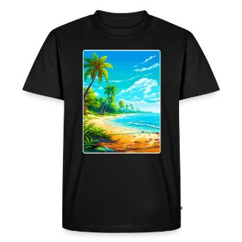 Bahamas Caraïbes Voyage Affiche Souvenir Peinture WPA - T-shirt Premium bio Homme - noir - Devant - Nico (187cm)