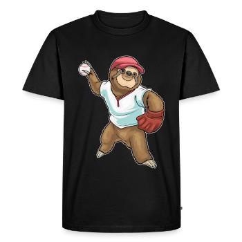 Gant de baseball Sloth - T-shirt Premium bio Homme - noir - Devant - Nico (187cm)