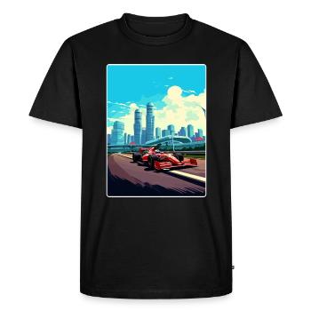 Affiche de voyage de course de sport automobile sur le circuit de Singapour - T-shirt Premium bio Homme - noir - Devant - Nico (187cm)
