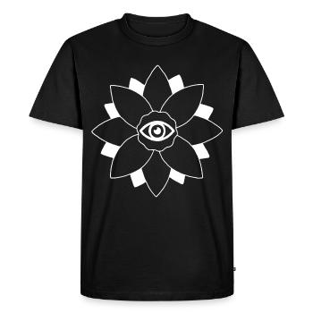 Fleur de lotus blanc - T-shirt Premium bio Homme - noir - Devant - Nico (187cm)
