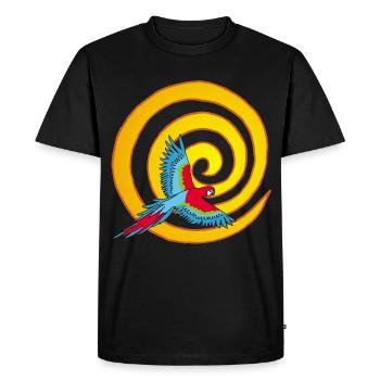 L'oiseau et le soleil - T-shirt Premium bio Homme - noir - Devant - Nico (187cm)