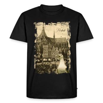 Vieux Rostock - Nouveau Marché - T-shirt Premium bio Homme - noir - Devant - Nico (187cm)