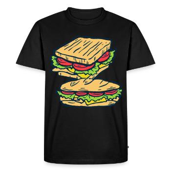 sandwich fast-food cuisinier cuisinier cuisinier - T-shirt Premium bio Homme - noir - Devant - Nico (187cm)