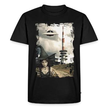 UFO Brocken in the Harz Mountains - Men's Premium Organic T-Shirt - black - Front - Nico (187cm)