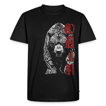 Odin, Grizzly Bear, Norse Mythology, Germanic Tribes - Men's Premium Organic T-Shirt - black - Front - Nico (187cm)