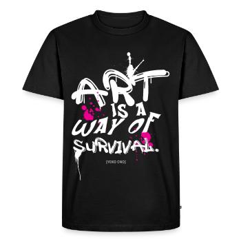 Survie artistique - T-shirt Premium bio Homme - noir - Devant - Nico (187cm)