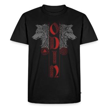 Odin Loups Loup Vegvisir Mythologie nordique - T-shirt Premium bio Homme - noir - Devant - Nico (187cm)