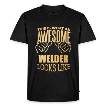 Welding Welding Welding - Men's Premium Organic T-Shirt - black - Front - Nico (187cm)