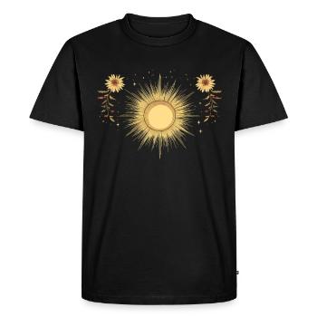 Boho soleil Bohème fleurs florales cadeau graphique - T-shirt Premium bio Homme - noir - Devant - Nico (187cm)