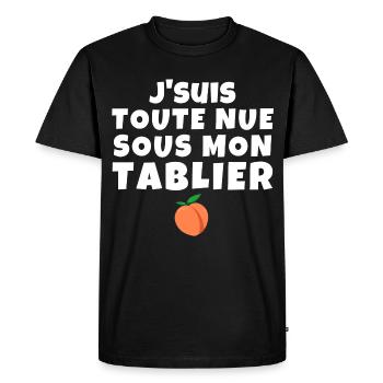 Kitchen apron, humor, apron, funny - Men's Premium Organic T-Shirt - black - Front - Nico (187cm)