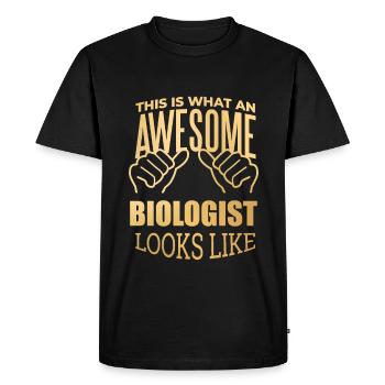 Biologie Biologie Biologie - T-shirt Premium bio Homme - noir - Devant - Nico (187cm)