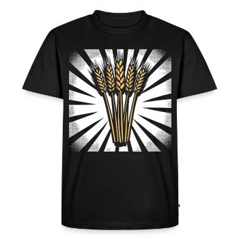 5 Wheat Ears Highlight Gold - Men's Premium Organic T-Shirt - black - Front - Nico (187cm)