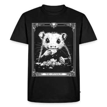 Tarot L’Opossum Occulte Drôle Possum Carte de Tarot - T-shirt Premium bio Homme - noir - Devant - Nico (187cm)