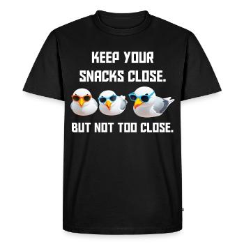 Garde vos collations à portée de main Mais pas trop près - T-shirt Premium bio Homme - noir - Devant - Nico (187cm)