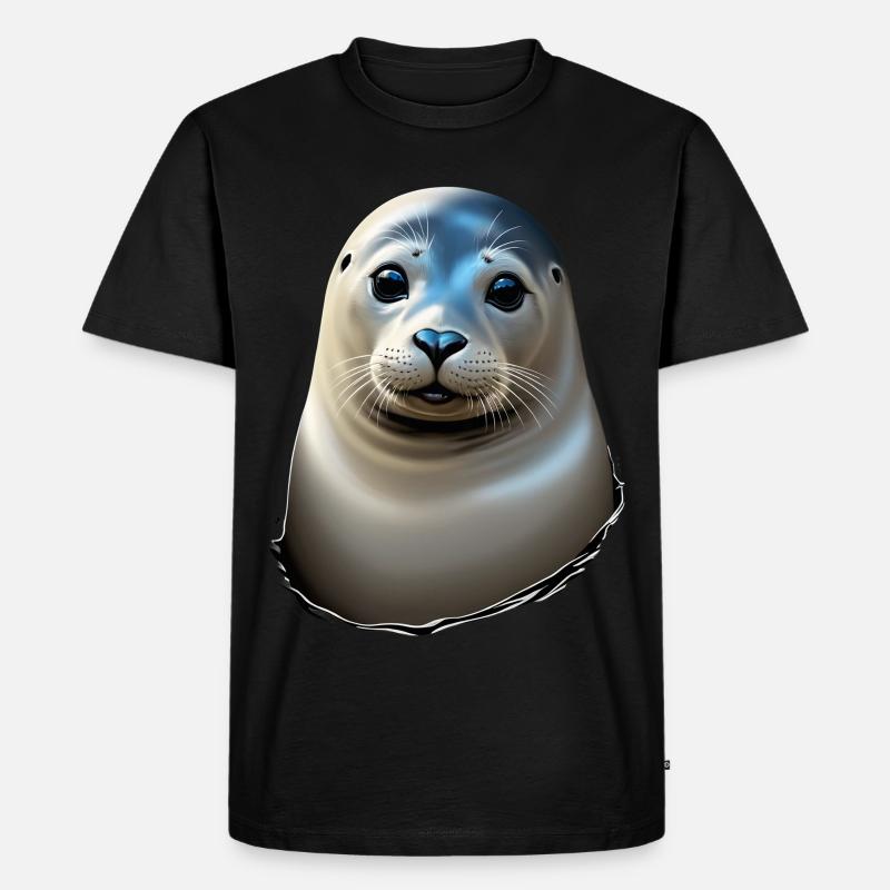 Schöne Robbe - Männer Premium Bio T-Shirt - Schwarz