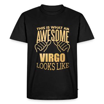 Vierge Vierge Vierge - T-shirt Premium bio Homme - noir - Devant - Nico (187cm)