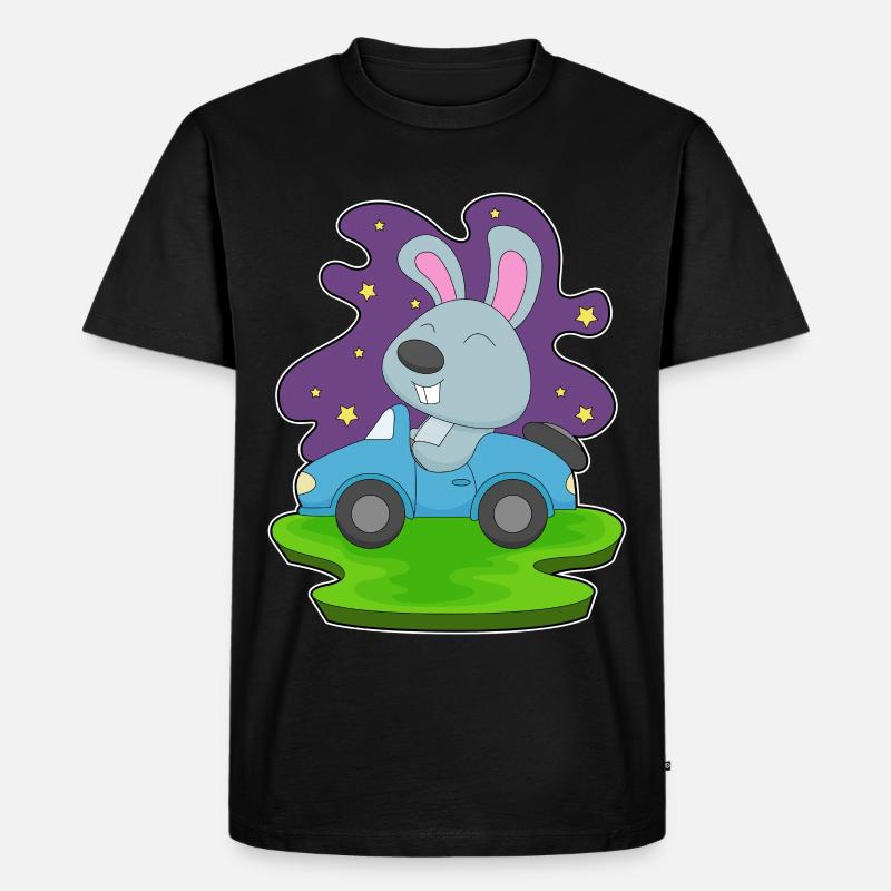 Hase Auto - Männer Premium Bio T-Shirt - Schwarz