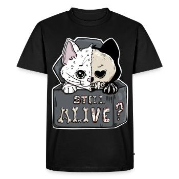 Schrödinger's Cat – Still Alive Halloween - Men's Premium Organic T-Shirt - black - Front - Nico (187cm)