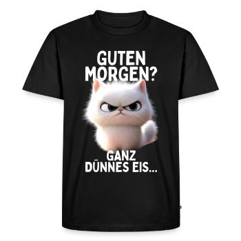 Bonjour glace très mince matin chats - T-shirt Premium bio Homme - noir - Devant - Nico (187cm)
