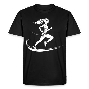 Runner Drawing - Men's Premium Organic T-Shirt - black - Front - Nico (187cm)