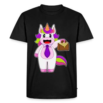 Unicorn Handbag - Men's Premium Organic T-Shirt - black - Front - Nico (187cm)