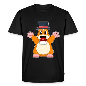 Hamster Groom Top Hat Wedding - Men's Premium Organic T-Shirt - black - Front - Nico (187cm)