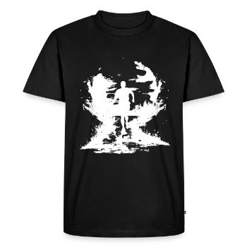 Marathon Boy Drawing - Men's Premium Organic T-Shirt - black - Front - Nico (187cm)