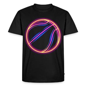 Basket-ball Retrowave - T-shirt Premium bio Homme - noir - Devant - Nico (187cm)