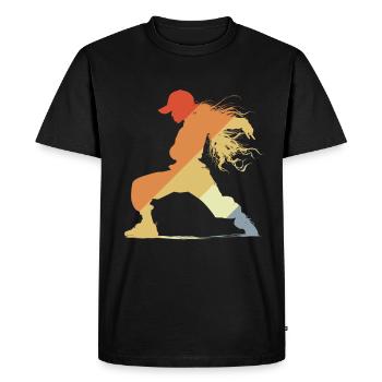 Vintage B-Girl - T-shirt Premium bio Homme - noir - Devant - Nico (187cm)