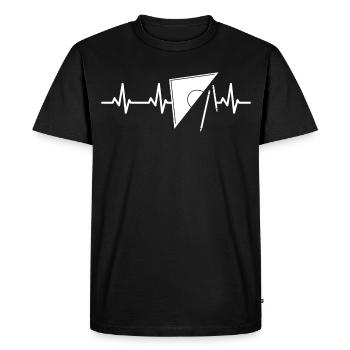 Geotriangle Heart Line - Men's Premium Organic T-Shirt - black - Front - Nico (187cm)