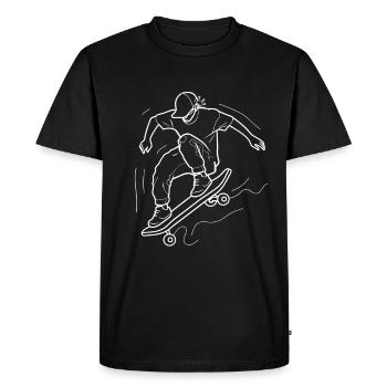 Skateboarding Boy Line Art - Men's Premium Organic T-Shirt - black - Front - Nico (187cm)